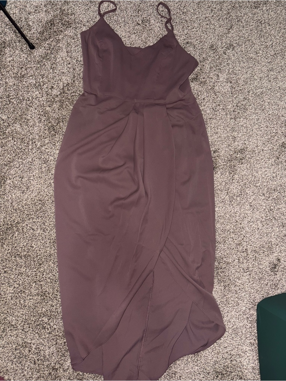 Sleeveless Mauve Wrap-Front Midi Dress